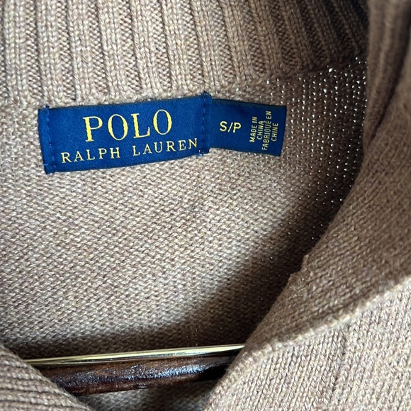 Polo - 3 button sweater- camel- small - Picture 2 of 3